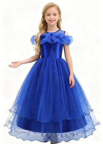 Eleganta Off-Shoulder Flower Girl kostymer-Pösig Tyll Pageant Klänning med Mousserande för Formella Kvällar