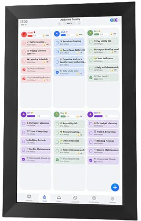 CCYLEZ Calendario Digital de 15,6 Pulgadas, Planificador Familiar Inteligente con Pantalla Táctil Full HD, Tabla de Tareas Interactiva, Plan de Cena, Sincronización de Múltiples (Enchufe de la UE)