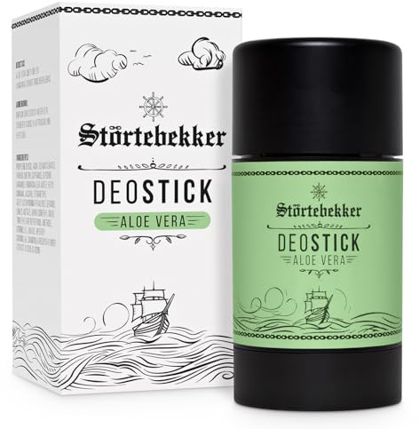 Störtebekker Premium deodorant stick aloe vera – uppfriskande deodorant stick för män – deodorantpenna för långvarig friskhet – presentidé för män – Tillverkad i Tyskland – 75 gr deodorant stick
