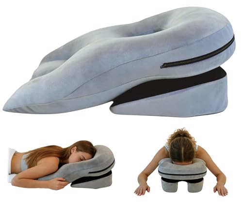Cioquli Almohada facial para dormir, almohada boca abajo para dormir para el apoyo después de intervenciones, cabecero de masaje ajustable en altura para la cama, equipo de recuperación de vitrectomía