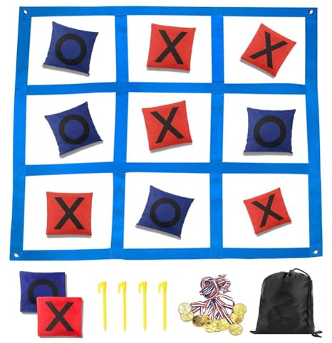 Yuragim Enorm Tic Tac Toe, saccosäckar utomhus lekset, gårdskastspel saccosäck kastspel för trädgård