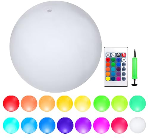Pool Beach Floating Balls – Inflatable Water Spheres, 16 Color Options, Remote Operated Design, Easy Inflate Feature | For Swimming Poolside Outdoor Garden Decoration Entertainment Party Leisure Fun A