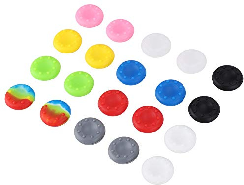 Tomvorks Joystick Caps Set med 20 St, Slitstark Mjuk Silikon-halkskydd för // One/360-kontroller, Lätt och Giftfritt Skydd