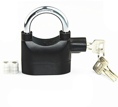 LianShi Alarm Lock 110dba Universal Security Alarm Lock System Anti-Theft for Door Motor Bicycle Padlock with 3 Keys (Black)