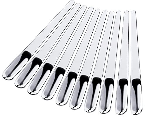 Ouborui set di cucchiaini da caffè piatti in acciaio inox, per cucina e bar, 10 pezzi
