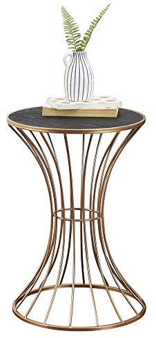 [en.casa] Metall Beistelltisch 'Sablier' in Stundenglas-Form Kupfer Couchtisch Sofatisch Wohnzimmertisch Metalltisch