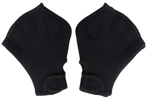 VGEBY Swim Gloves, Adults Children Man Woman Diving Swimming Webbed Gloves with Webbed Fingers for Snorkeling Surfing(Black) Swimming Supplies