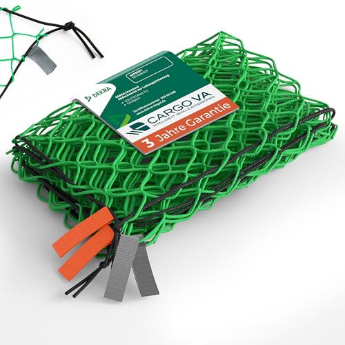 CargoVA® Trailer Net 1.5 x 2.2 m - Hanging Net with Rubber Cord and Corner Marking - for Perfect Load Securing