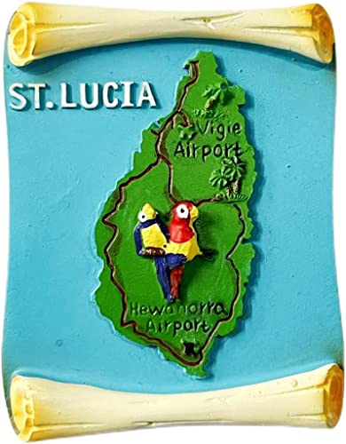 St.Lucia Map St.Lucia Fridge Magnet Refrigerator Magnet Decoration Magnet Sticker Souvenir Resin Crafts