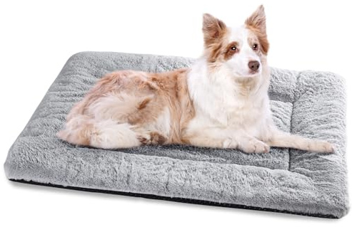 BaoDan Panier Chien, Tapis Chien Grande Taille, Lavable, 106x71 cm Gris | Super Doux Matelas pour Chiens, Coussin Chien Imperméable avec Dessous Antidérapant Dog Bed