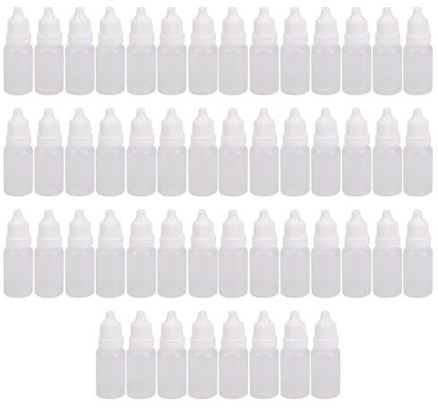 Cerioll droppflaska, 50 stycken, 10 ml, universell, återanvändbar, läckagesäker, PE-plast, hantverk, bläck, kosmetika, matfärg, ögondroppar, eteriska oljor, olika vätskor