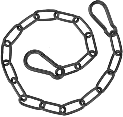 Torkettenschloss, 57 cm/22 Zoll Edelstahlkette mit beidseitigen Karabinern, solide Metallkette für Außenzäune, Tierkäfige, Kuh-, Ziegen- und Pferdekorral-Zubehör (silber)