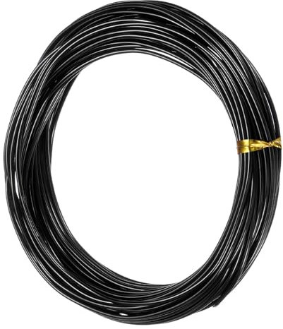 M METERXITY 1,5 mm Bonsai-Trainingsdraht, 32,8 Fuß Gesamtlänge eloxierter Aluminium-Bonsai-Draht für Bonsai-Baumformung/Astfixierung/Stammhaltung/DIY-Basteln [Schwarz]