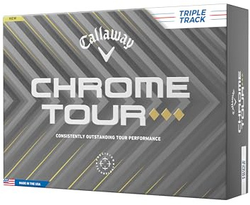 Callaway Golf Chrome Tour Triple Diamond Golf Ball, Triple Track White