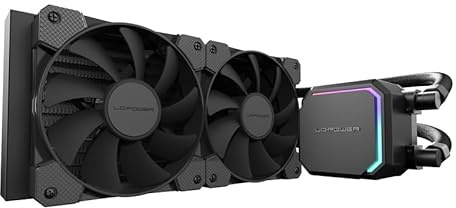 LC-POWER LC-CC-240-B | 240mm CPU Wasserkühlung | AIO Flüssigkühler mit 2x 120mm Lüftern | 250W TDP | Intel & AMD kompatibel | ARGB Beleuchtung