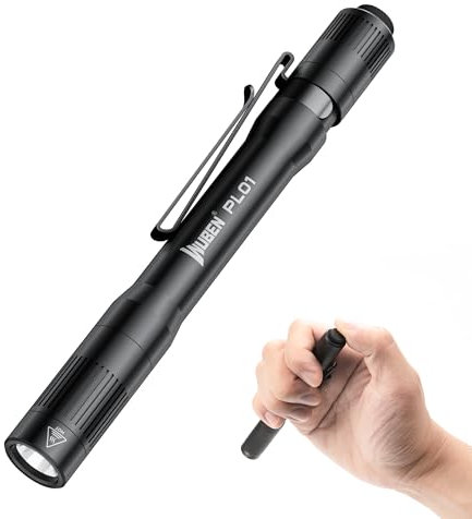 WUBEN PL01 Taschenlampe Klein, 650 Lumen LED Stiftlampe, IP68 Wasserdicht Mini Taschenlampe, 4 Modi Handheld Campinglampe Aufladbar, Kompatibel mit 2 AAA Batterie für Inspektion, Arbeit, Reparatur