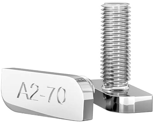 Viti a testa martello, M8 x 50, in acciaio inox A2-70, viti per binario di montaggio solare PV serra e profilo in alluminio per fotovoltaico, 2 pezzi