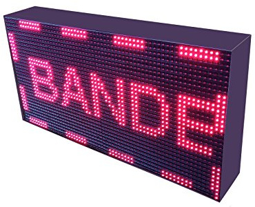 Cartel LED programable con Sensor de Temperatura y Reloj (64x32 Doble Cara, Rojo) / Letrero programable/Pantalla programable/Pantalla de Texto/Rótulo Luminoso/Reloj electrónico