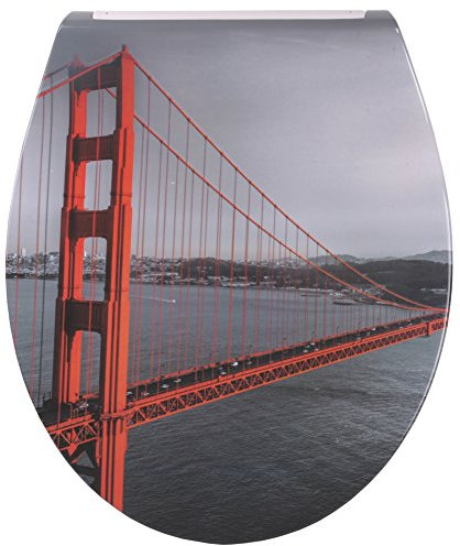 Sanilo WC Sitz mit Absenkautomatik aus Duroplast Flat San Francisco, faszinierendes Design, abnehmbar, einfache Montage von oben