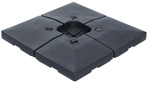 Outsunny Lot de 4 Pied de Parasol Poids de lestage carré pour parasols déportés dim. par Dalle 51L x 51l x 12H cm polyéthylène - A remplir d'eau jusqu'à 80 kg ou de Sable jusqu'à 120 kg - Noir