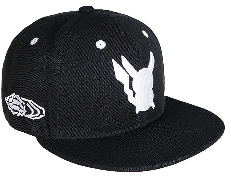 Schwarzes Kinder Basecap mit gesticktem Pikachu