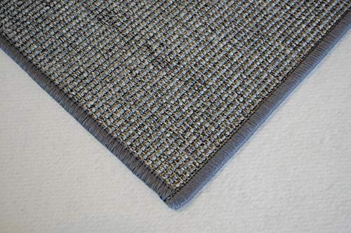 Sisalteppich umkettelt grau meliert 100% Sisal gekettelt - Verschiedene Größen (120 x 180 cm)