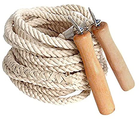 Lange Springseil, Mehrspieler-Seil, Springseil mit Holzgriff für Schule, Sport, Outdoor-Aktivitäten, Fitness&Training 3 m - 5 m – 7 m – 10 m (10meter)