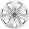 Volkswagen 2GA071456AUWP Radkappen (4 Stück) Radzierblenden 16 Zoll Radblenden, silber, mit VW Logo