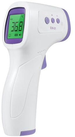 bestyks Termómetro para la fiebre sin contacto, termómetro digital por infrarrojos para bebés, niños y adultos con 32 grupos de almacenamiento de datos, lectura precisa instantánea y alarma de fiebre