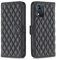JIUNINE Coque pour Motorola Moto E13, Antichoc Housse étui en Cuir PU Flip Case Portefeuille à Rabat avec Motif rhombique [Porte Carte] [Fermeture Magnétique] pour Motorola Moto E13, Noir