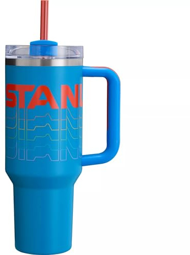 STANLEY Quencher H2.0 FlowState-Trinkbecher, vakuumisoliert, aus Edelstahl, mit Deckel und Trinkhalm, für Wasser, Eistee oder Kaffee, Blau (Azure Reverb), 1183 ml
