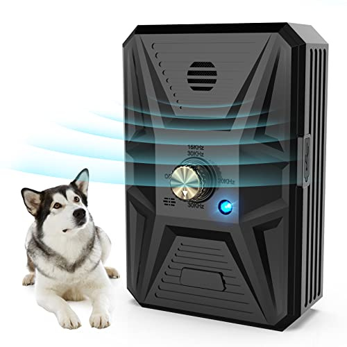 Antibell für Hunde, Ultraschall Hunde Anti Bellen Gerät, Antibell Gerät Hund Anti Bellgerät Bellenstopper Antibell für Hunde Hundebellen-Abschreckmittel Hunderindenstopper für Kleine Große (Schwarz)