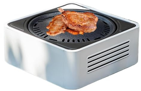 Yianyal Tischräucherofen, Holzkohlegrill, tragbarer Holzkohleofen für Camping im Freien – Holzkohlepfanne für den Haushalt, Fleischgrill für Camping, Camping,