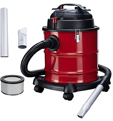 Arebos Aschesauger Kaminsauger 1200W | 20L mit 4 Rollen inkl. HEPA Filter Saug- und Blasfunktion | metallverstärkter Saugschlauch & 2 Metallaufsätze | Asche Staubsauger für Kamin Grill Ofen