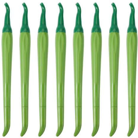 Beadthoven 10 piezas bolígrafos de tinta de gel con forma de chile de plástico, bolígrafos de punta fina para diario, oficina, escuela, suministros de papelería, verde oliva