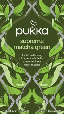 Pukka Herbs | Supreme Matcha Green Organic Tea Box | Energizing Tea With Matcha Powder | Ideal For Daily Vitality | 2 Packs | 40 Plant Based Biodegradable Tea Bags