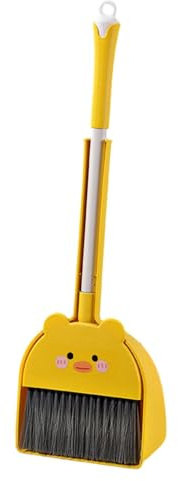 Pitycbo Mini Scopa con Paletta per Bambini, Piccolo Set di Aiuto per Le Pulizie Domestiche, Anatra