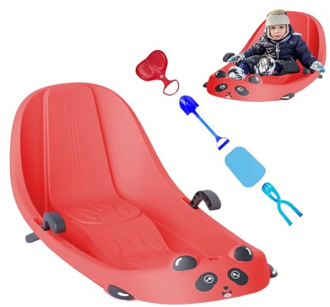 Luge pour tout-petits | Sport d'hiver avec dossier – Luge à neige avec frein intégré | pour enfants garçons et enfants par temps froid, collines enneigées, parc, aire de jeux