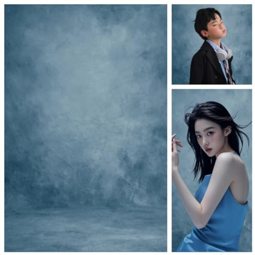 WaW 2 x 3 m fotografi bakgrunder toning blå abstrakt textur studio foto bakgrund modell porträtt