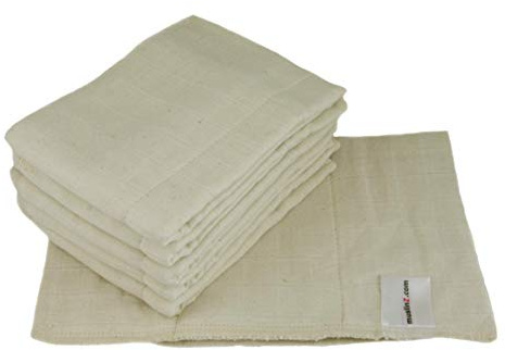 MuslinZ 6 Pack Prefold Cloth Nappies Unbleached Organic Cotton Muslin Cloth Diaper Baby Reusable Nappy (Size 3)