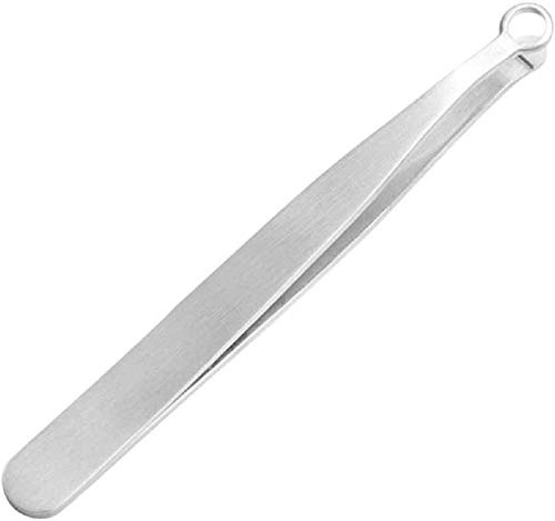 Universal Nose Hair Trimming Tweezers,Stainless Steel Nose Hair Trimmer Long Tweezers,Round Head Grooming Scissor Eyebrow Clippers Trimmer,Nose Hair Removal Kit,Painless Precision Tool