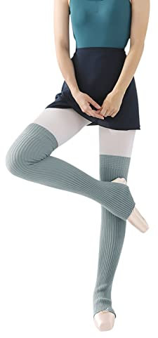 Beinstulpen Damen Stulpen Lang Strümpfe Overknee Ballettstulpen mit Fersenloch Stiefelstulpen Mädchen Beinwärmer Strick Stulpensocken Warm Beinstrümpfe Winter Herbst Kniestrumpf Ballett Tanzen Yoga
