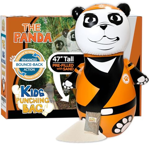INFLATABLE DUDES Panda Toy 47 Inches -Kids Punching Bag | Already Filled with Sand| Bop Bag | Inflatable Animal | Panda Gift -Indoor Outdoor | Panda Party Decorations | Punching Bag for Kids- (Bambam)