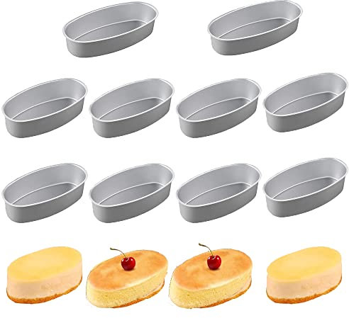 Smallterm 10 pezzi Mini ovali a forma di in lega di alluminio e metallo, formaggio, per torte, pane, torte,