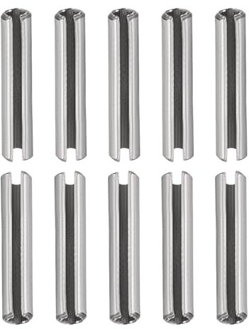 DTGN 2.5x10mm(DxL) Pasadores de Resorte Ranurados - 20 Piezas - para Hogar Máquina Sujetador - Ranurado Resorte Pasador de 304 Inoxidable Acero Pasador Tensión Divididos - Plateado