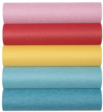 10pcs Book Cloth, 14'x10', Fabric Surface and Paper Backed, 5 Colors Bookbinding Cloth for DIY Fabric Book Cover, Bookbinding Paper (Style C)