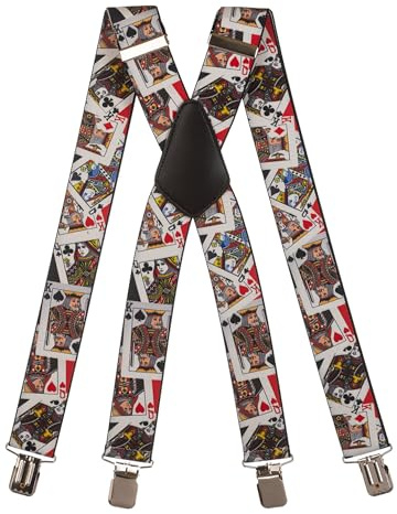 Olata Bretelle da Uomo, Extra Forte 4 Clip X-Forma, 4cm. Carte
