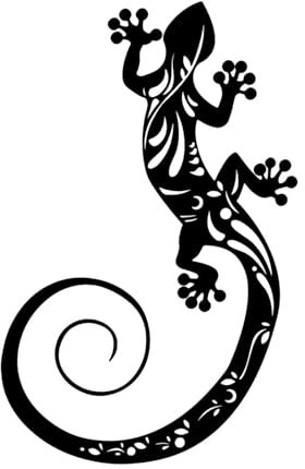 JISADER Metallo Geco Lucertola Decorazione da Parete Scultura in Ferro Decorazione Artistica Nera per Interni ed Esterni Patio