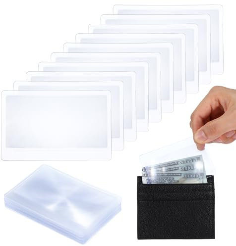 YUXIANLB 3-fache Taschenlupe, Kreditkartenlupe, Geldbörse, Lupe, Schmucklupe zum Lesen oder Feuerstarter, 20 Stück