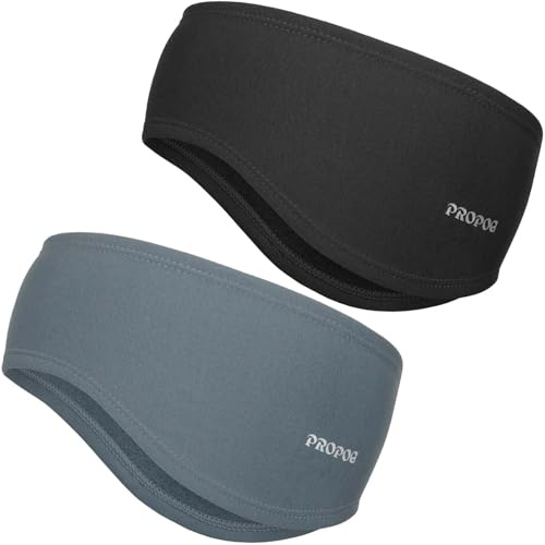PROPOG Cache Oreille Femme Homme, 2 Pièces Chaleureux Bandeau Hiver Femme Confortable Elastique Bandeau Cheveux Homme Sport Headband Idéal pour Sports Ski Course à Pied Cyclisme